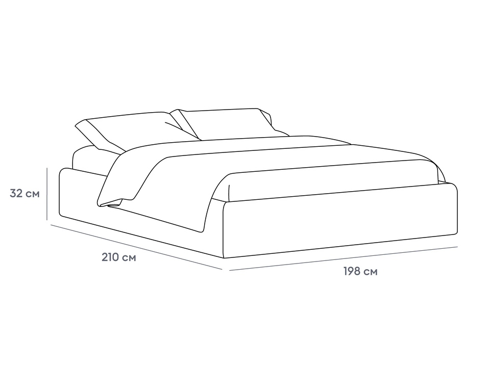 Фото №6  Кровать OGOGOHOME Кровать Atessa без подъемного механизма