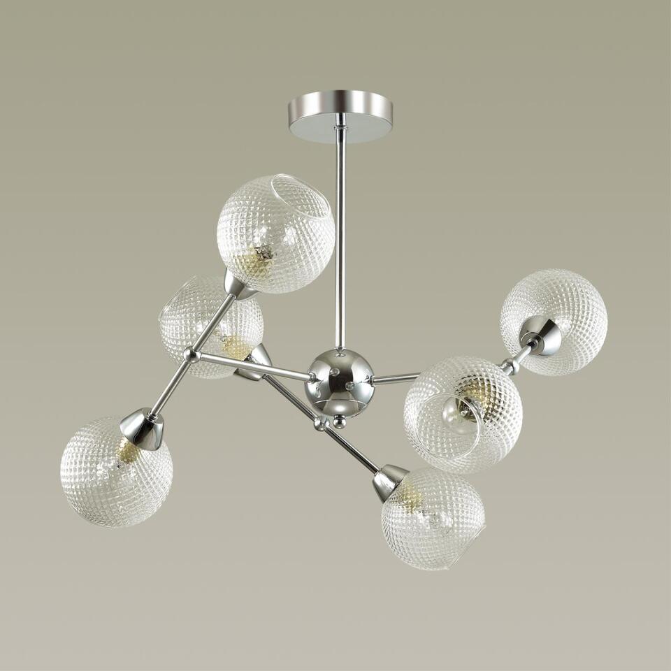 Фото №4  Люстра LUMION 4438/6C MODERNI LN 000 хром, стекло Люстра на штанге E14 6*40W 220V EVERLY
