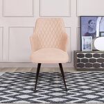 Превью фото №4  Top concept Стул поворотный на 90 градусов, функция возврата, антишум Хант ромб, бархат бежевый 5 / чёрный конус