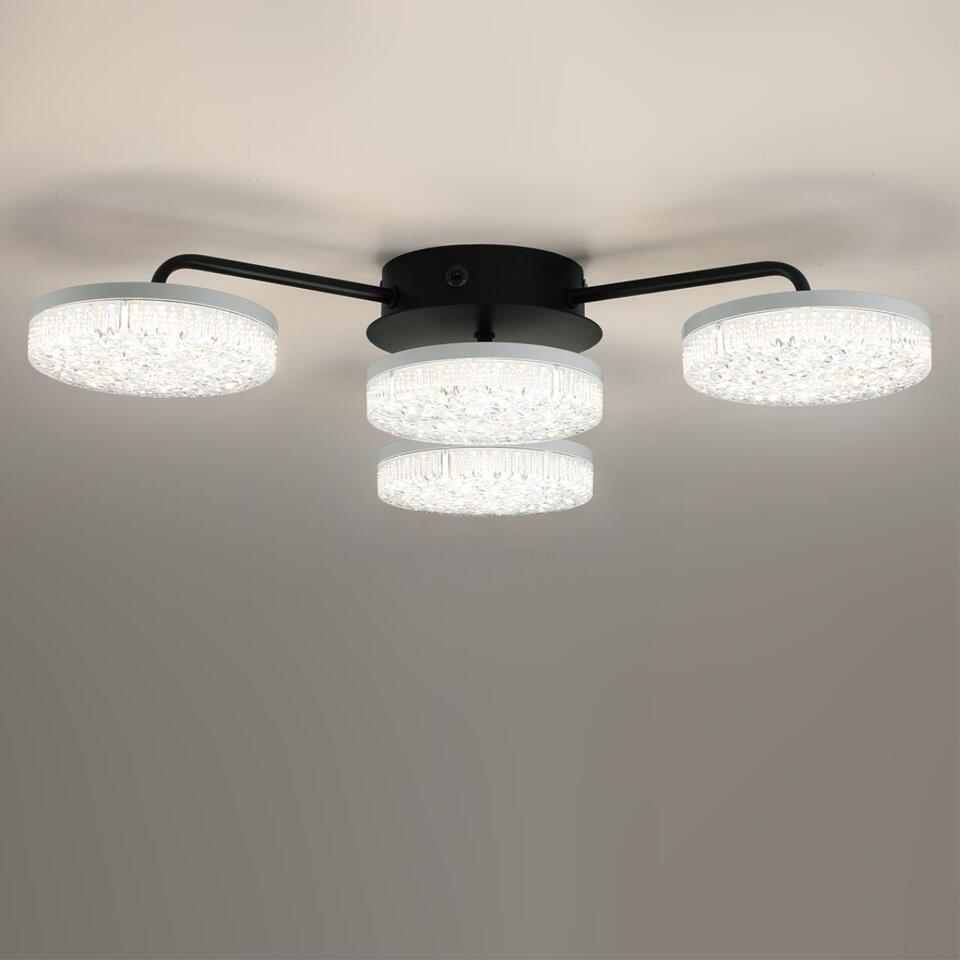 Фото №12  Люстра LUMION 8236/4CL LEDIO LN25 000 черный, металл/акрил Люстра потолочная с ПДУ LED 55W 3000-6000К 220V DIDANA