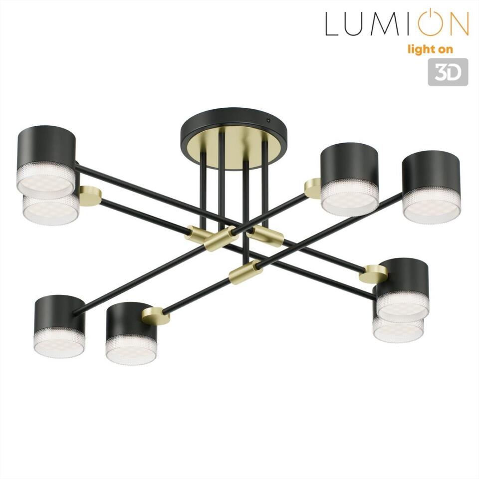 Фото №7  LUMION 8307/8C COMFI LN26 237 золотой/черный, металл Светильник потолочный GX53 LED 8*7W 220V LENIANA