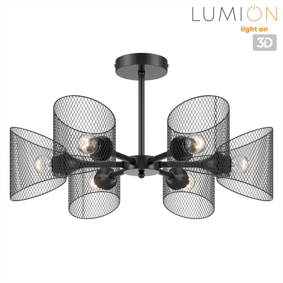 Фото №12  Люстра LUMION 8238/6C COUNTY LN26 310 черный металл Люстра потолочная Е27 6*60W 220V TIDINA