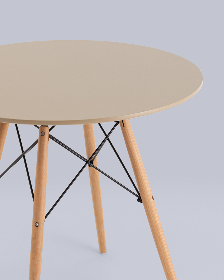 Фото №6  Стол Eames DSW NEW D80 бежевый