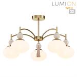 Превью фото №1  Люстра LUMION 8272/5C NEOCLASSI LN26 040 латунь/бежевый/белый, металл/керамика/стекло Люстра потолочная Е14 5*40W 220V GLORIYA