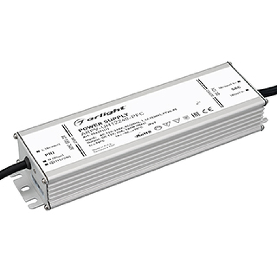 Фото №1  Arlight Блок питания ARPV-UH12240-PFC (12V, 20.0A, 240W) ( IP67 Металл, 7 лет)