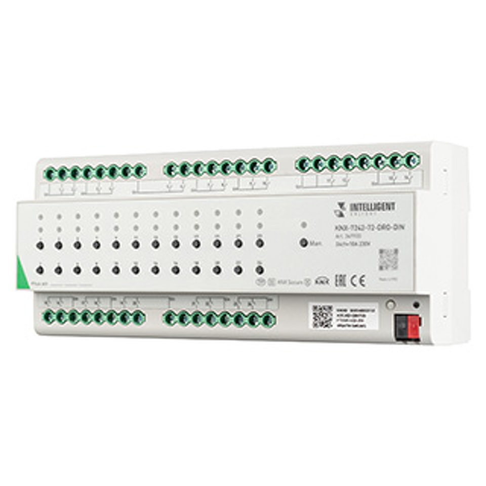 Фото №1  IARL INTELLIGENT ARLIGHT Релейный модуль KNX-7242-72-DRO-DIN Grey (BUS, 24x10A) ( IP20 Пластик, 2 года)