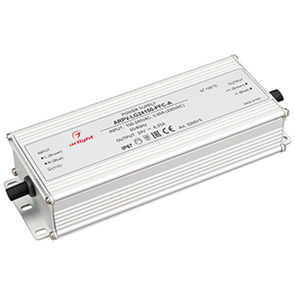 Фото №1  Arlight Блок питания ARPV-LG24150-PFC-A (24V, 6.25A, 150W) ( IP67 Металл, 5 лет)