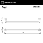 Превью фото №2  Полотенцедержатель 600 мм. WHITECROSS Ergo ER2252BL (черный мат)