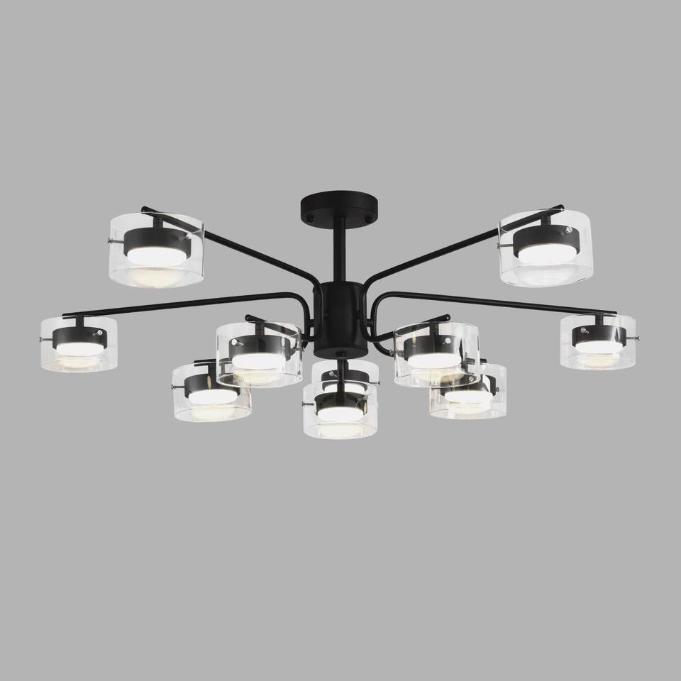 Фото №8  LUMION 8349/10C COMFI LN26 232 черный/прозрачный, металл/стекло Светильник потолочный LED GX53 10*7W 220V NATALINA