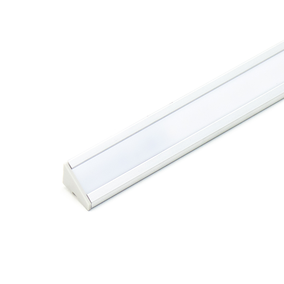 Фото №1  DLIGHT Светодиодный светильник ANGLE без выключателя, кабель СПРАВА, 9.6 W/м, дневной, алюминий