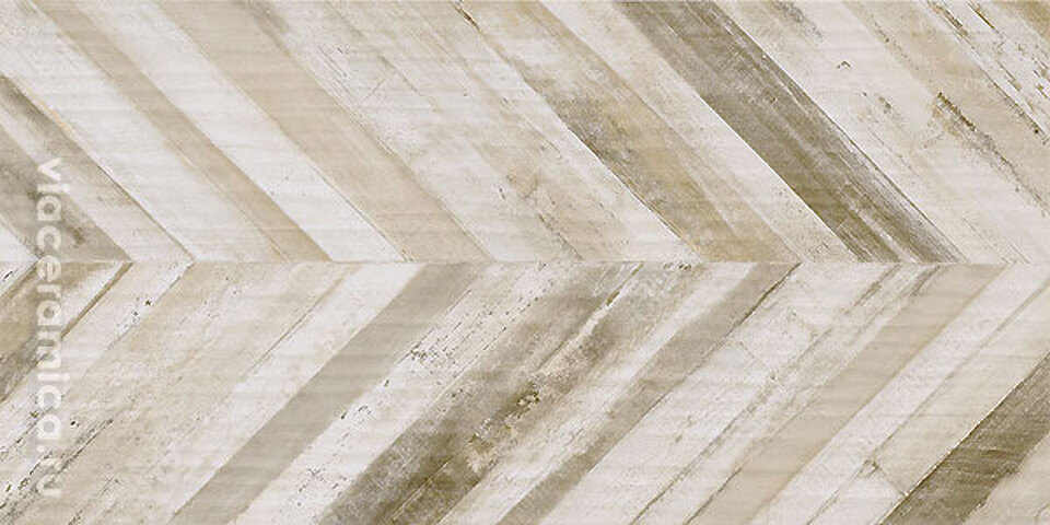 Фото №1  Плитка ASCOT Керамическая плитка Rafters Cream Chevron Rett. 60x120