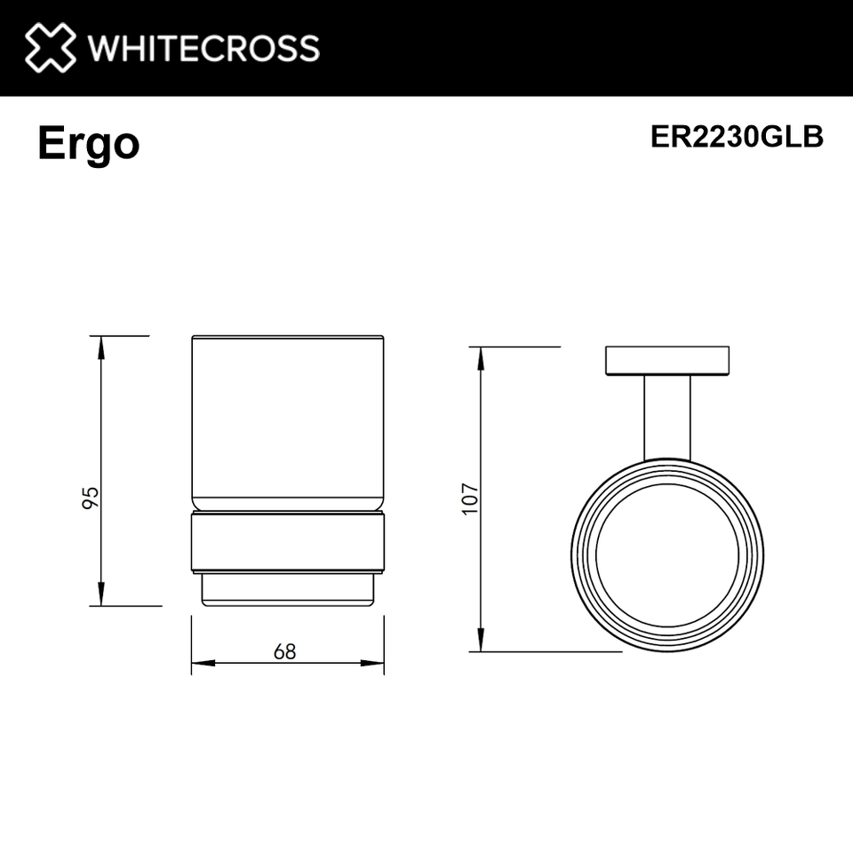 Фото №2  Стакан подвесной WHITECROSS Ergo ER2230GLB (брашированное золото)