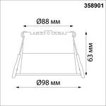 Превью фото №4  NOVOTECH 358901 SPOT NT22 472 белый Светильник встраиваемый светодиодный IP20 LED 4000К 12W 220V TRAN