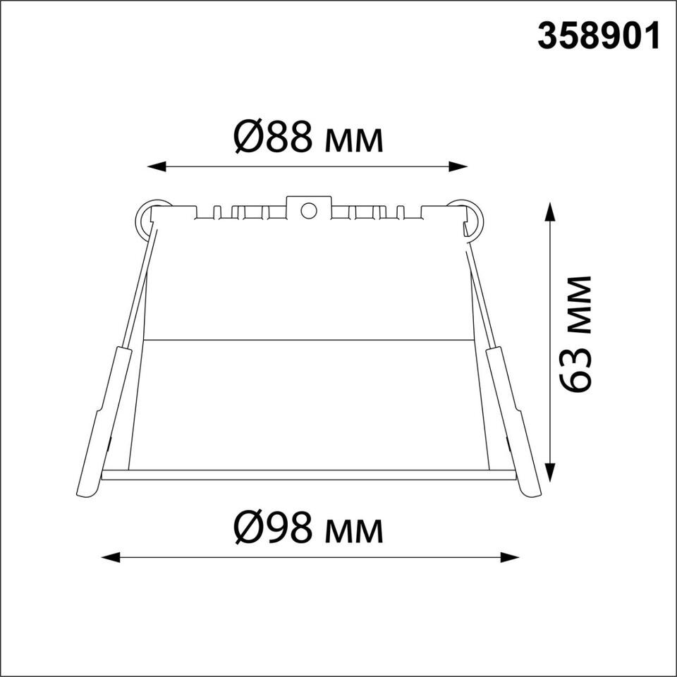 Фото №5  NOVOTECH 358901 SPOT NT22 472 белый Светильник встраиваемый светодиодный IP20 LED 4000К 12W 220V TRAN