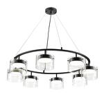 Превью фото №6  Подвесной светильник LUMION 8232/8 COMFI LN26 230 черный/прозрачный, металл/стекло Светильник подвесной LED GX70 8*10W 220V NATALINA