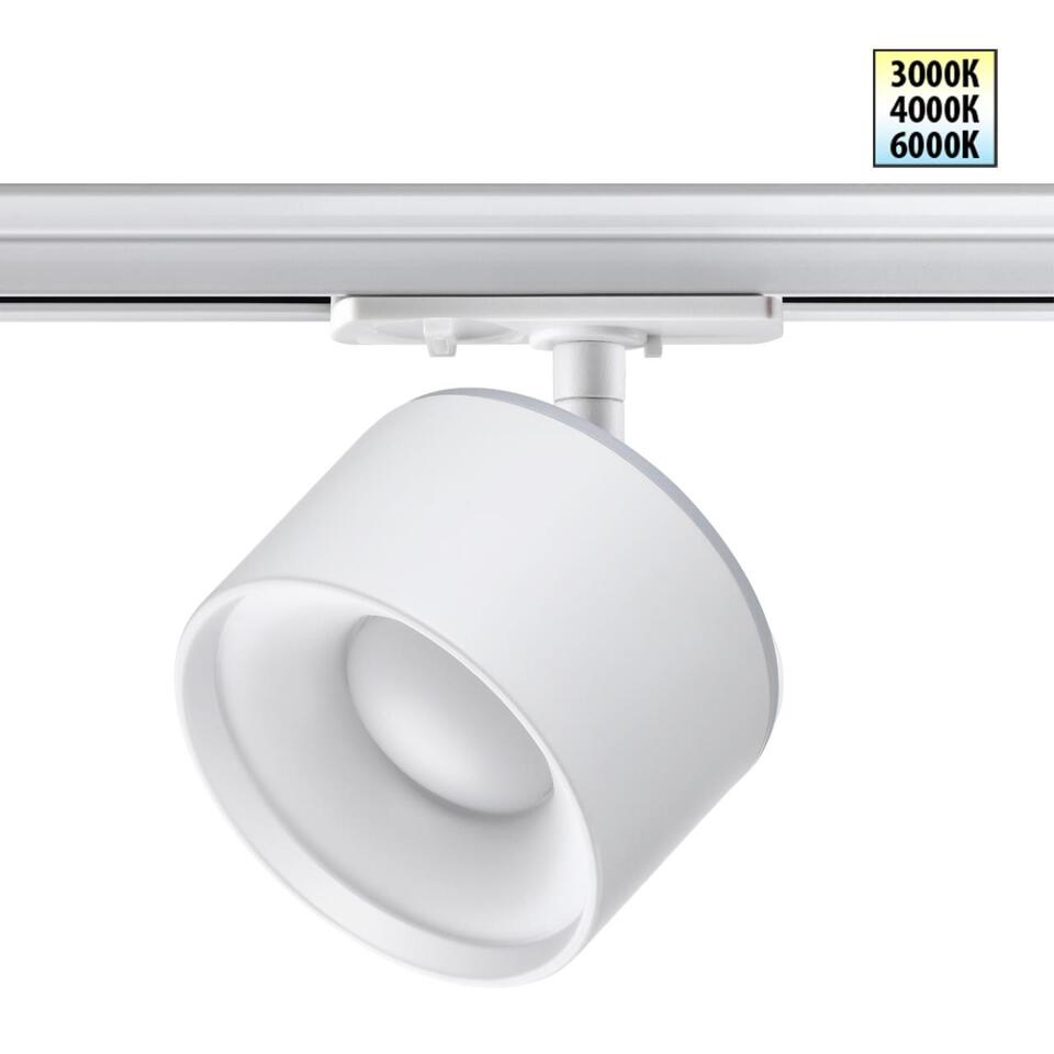 Фото №7  NOVOTECH 358973 PORT NT22 222 белый Светильник трековый однофазный трехжильный с переключ. цв. температуры IP20 LED 3000К\4000К\6000К 12W вниз + 3W вверх 110-2