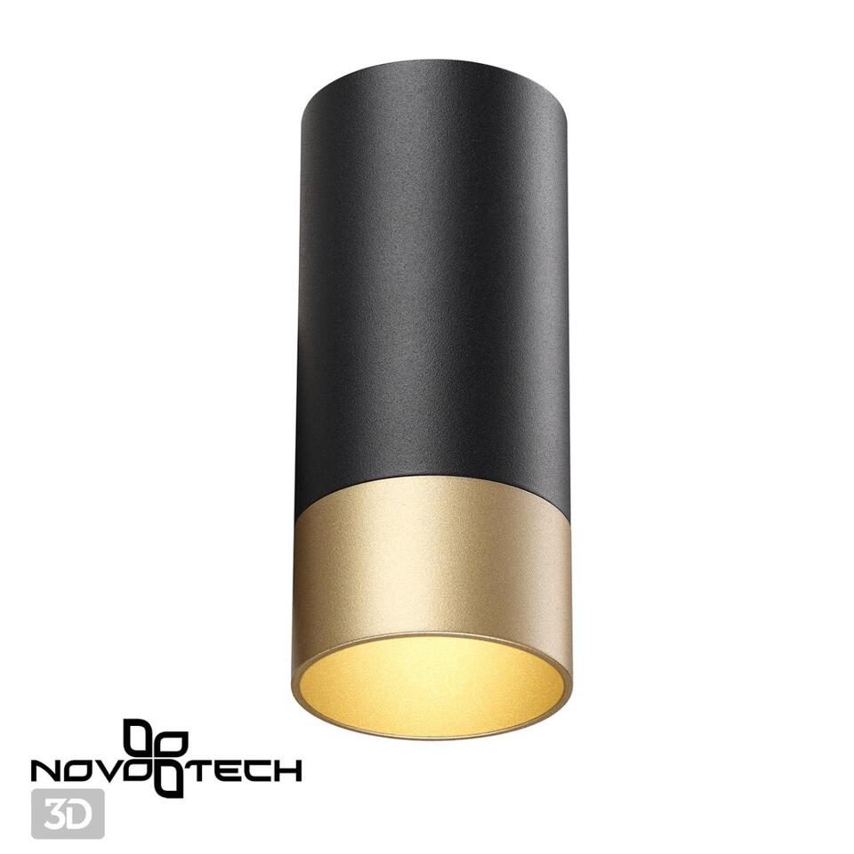 Фото №2  NOVOTECH 370867 OVER NT22 416 черный/золото Светильник накладной IP20 GU10 9W 220V SLIM