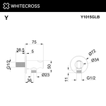 Превью фото №2  Угловой соединительный элемент с держателем лейки WHITECROSS Y1015GLB (брашированное золото)