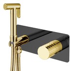 Превью фото №1  Boheme Смеситель гигиенический STICK BLACK DIAMOND GOLD