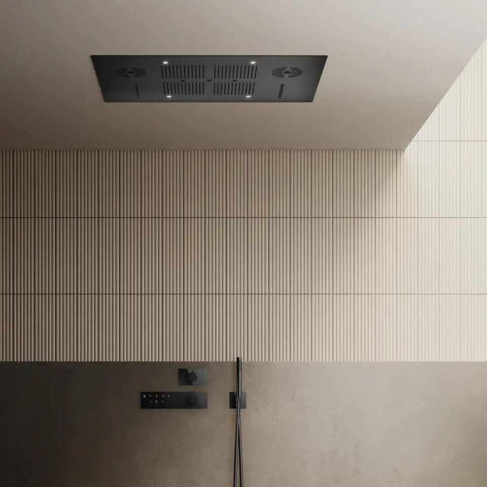 Фото №7  KT035AXX AQUAelite SPA Home верхний душ потолочного крепления с 4-мя режимами, 850x540 мм Нержавеющая сталь шлиф., 03Q/5353