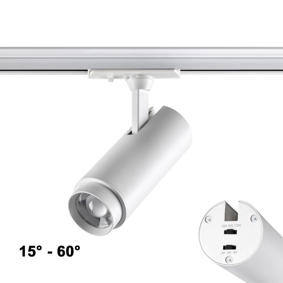Фото №8  NOVOTECH 359026 PORT NT23 198 белый Однофазный двухжильный трековый светильник с перекл. цв.температуры,мощности IP20 LED 3000К\4000К\6000К 5W/9W/13W 220V NAIL