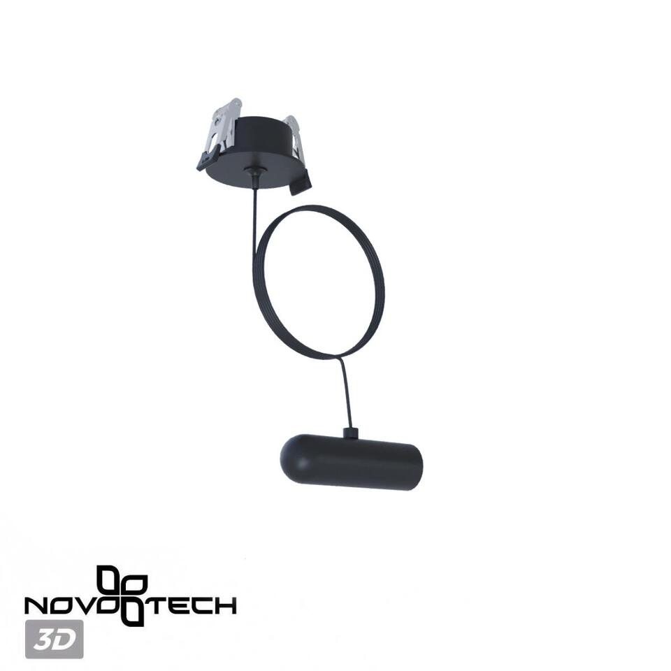 Фото №4  NOVOTECH 359384 KONST NT24 040 черный База встраиваемая для ввода питания с заглушкой и проводом-подвесом (длина провода – 2м) IP20 48V GLAT