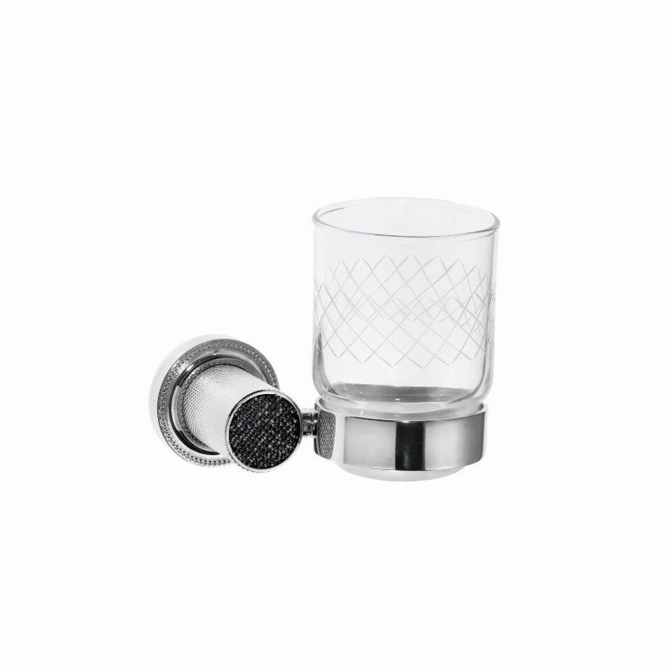 Фото №2  Boheme Стакан настенный ROYALE CRISTAL BLACK ХРОМ