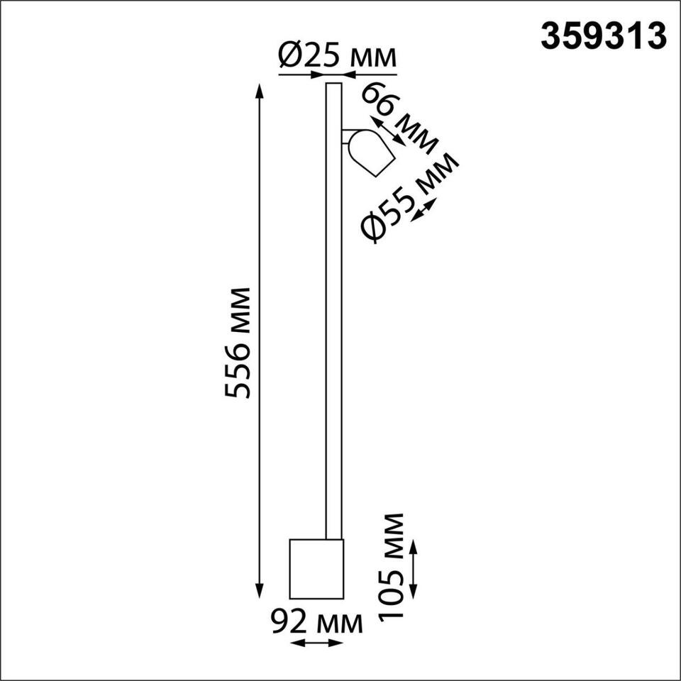 Фото №10  NOVOTECH 359313 OVER NT24 290 черный Светильник настенный диммируемый (выключатель) IP20 LED 7W+7W 4000K 220-240V FERMO