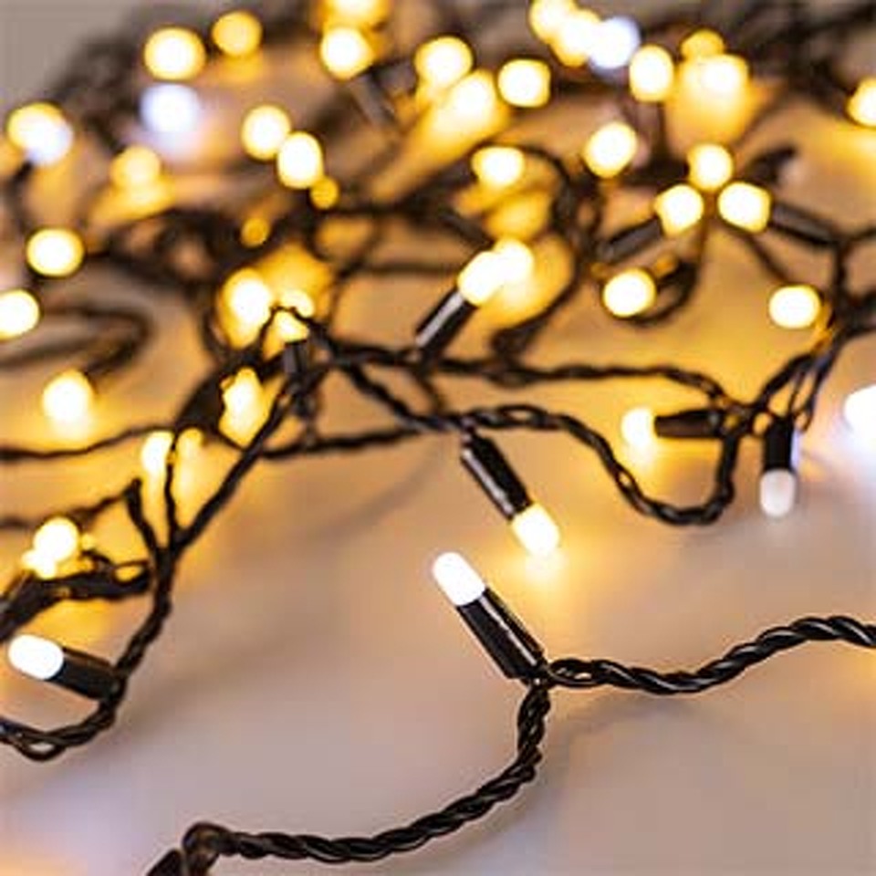 Фото №1  Ardecoled Светодиодная гирлянда ARD-STRING-CLASSIC-10000-BLACK-100LED-MILK-FLASH Warm (230V, 7W) ( IP65)