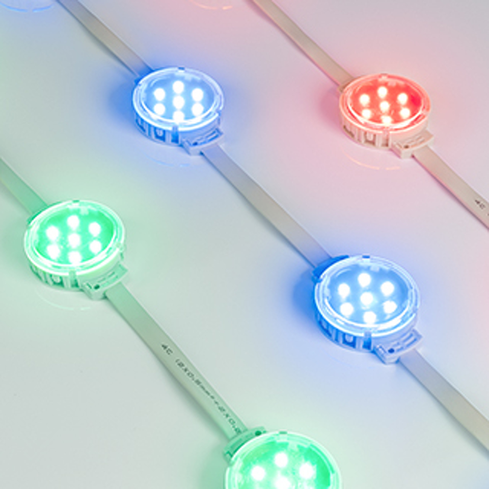 Фото №1  Arlight Модуль управляемый SPI-F7-D50 24V RGB-RAM-Auto (1.25W, IP68, 120 deg) ( Пластик, 3 года)