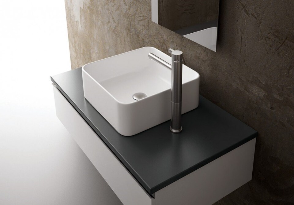Фото №7  Раковина 40886 / PKU Althea Kuadro раковина накладная 40x40  Матовый белый Plus-Ton®