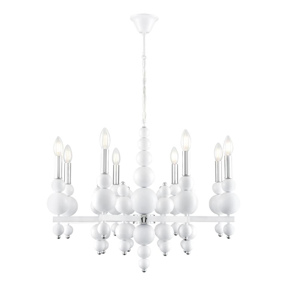 Фото №10  Люстра LUMION 8260/8 MODERNI LN26 126 белый/хром, металл Люстра E14 8*40W 220V NANA