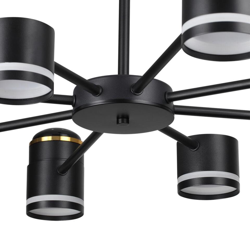 Фото №12  Люстра LUMION 8234/8C COMFI LN25 000 черный, металл/акрил Люстра потолочная GX53 LED 8*10W + LED-проектор 4*5W 2700К 220V VIRSAVA