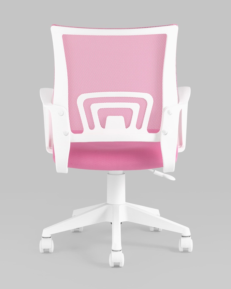 Фото №9  Кресло Кресло офисное TopChairs ST-BASIC-W розовый крестовина пластик белый
