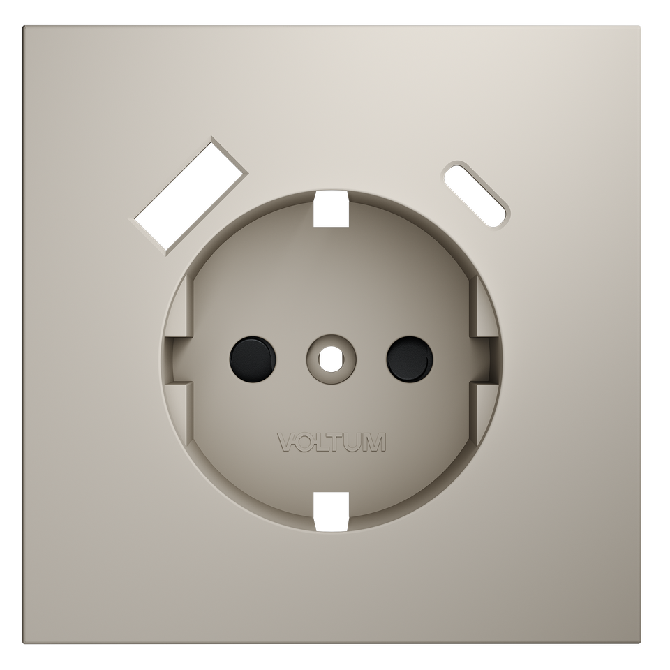 Фото №3  VOLTUM Накладка для розетки с заземлением и защитными шторками, с USB A+C, S70 (кашемир)