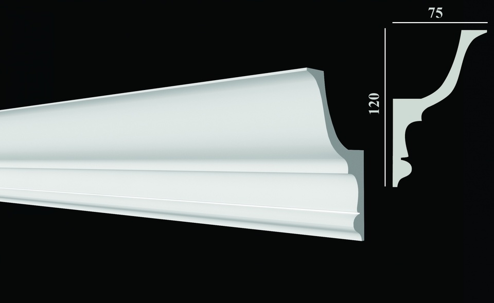 Фото №3  Карниз Decor-dizayn DD509/Карниз с отражателем (120х75x2000мм)/8, шт