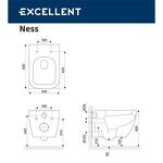 Превью фото №7  Унитаз Унитаз подвесной EXCELLENT Ness
