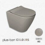 Превью фото №2  Унитаз 40374R Althea Cover Rimless Plus+Ton унитаз приставной 52x36  Матовый бетон Plus-Ton®