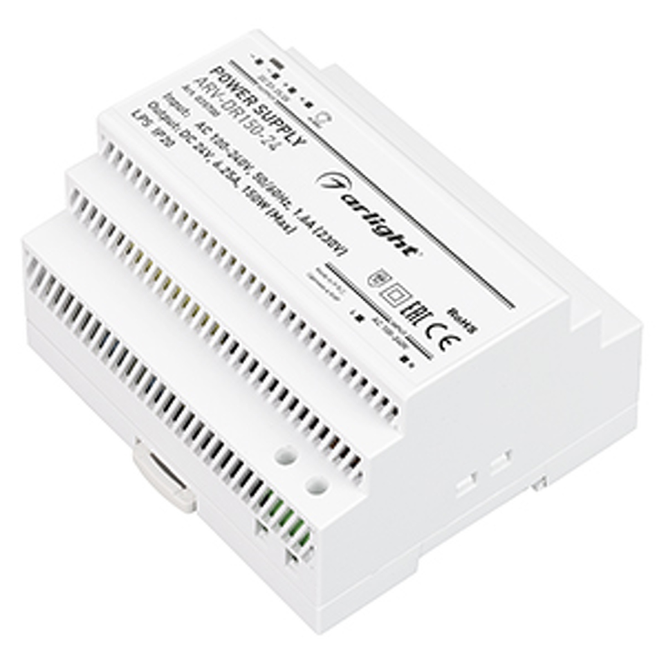 Фото №1  Arlight Блок питания ARV-DR150-24 (24V, 6.25A, 150W) ( IP20 DIN-рейка)