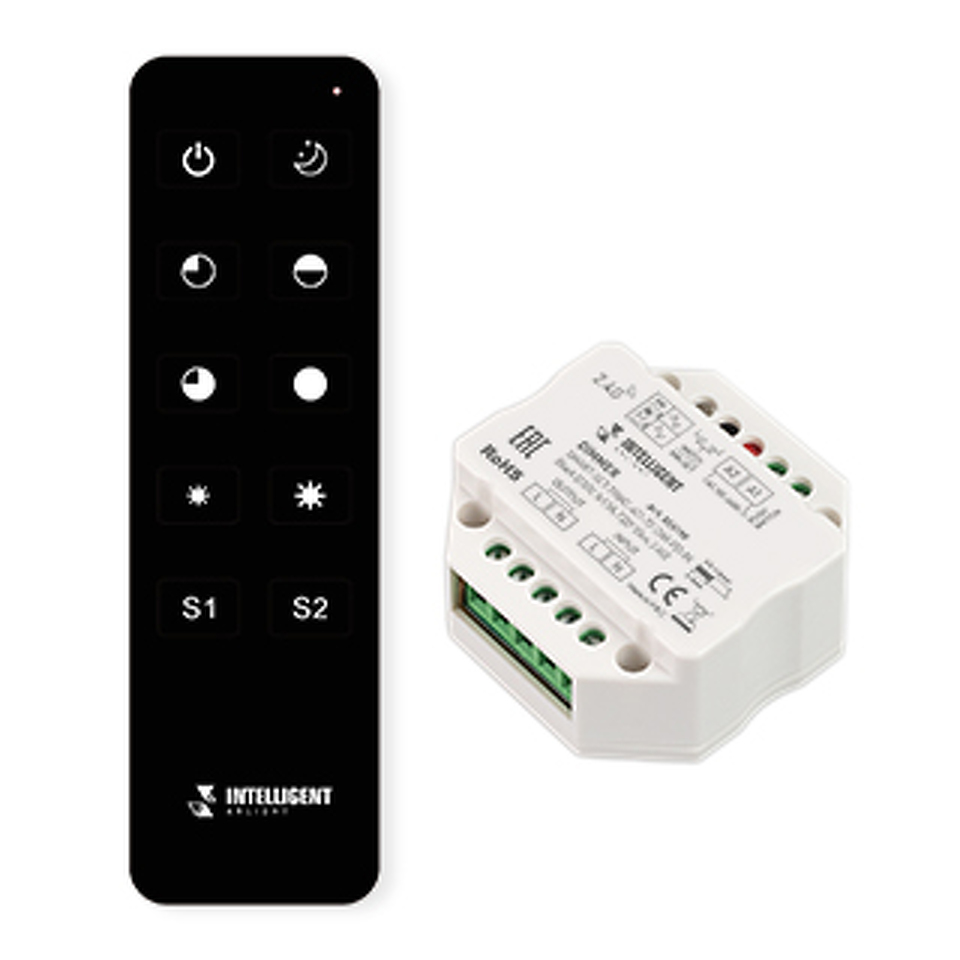 Фото №1  IARL INTELLIGENT ARLIGHT Диммер SMART-SET-TRIAC-601-72-DIM-PD-IN Black (230V, 1x1.5A, ПДУ 10кн, 2.4G) ( IP20 Пластик, 5 лет)