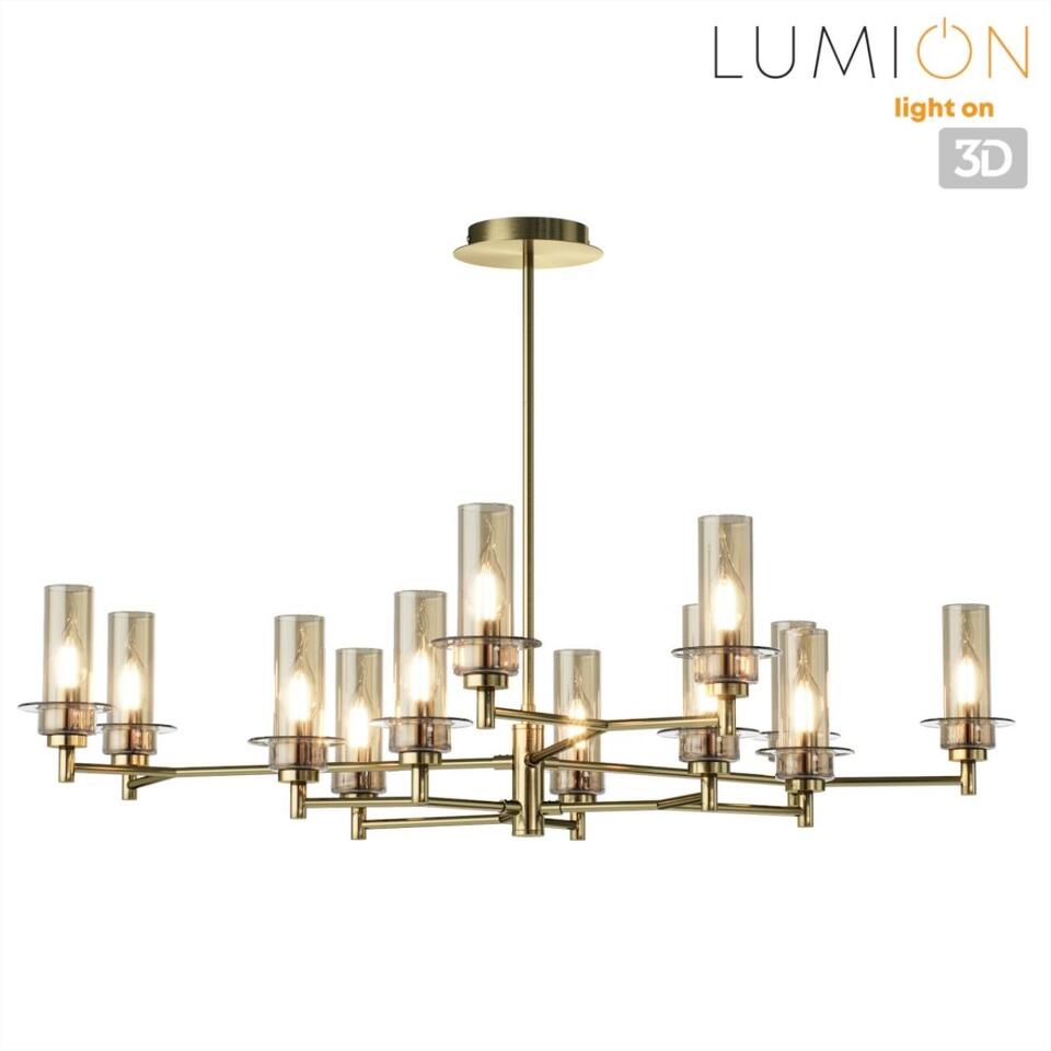 Фото №7  Люстра LUMION 6554/12C CLASSI LN26 098 бронза/коньячный/металл/стекло Люстра потолочная E14 12*40W 220V MADONNA