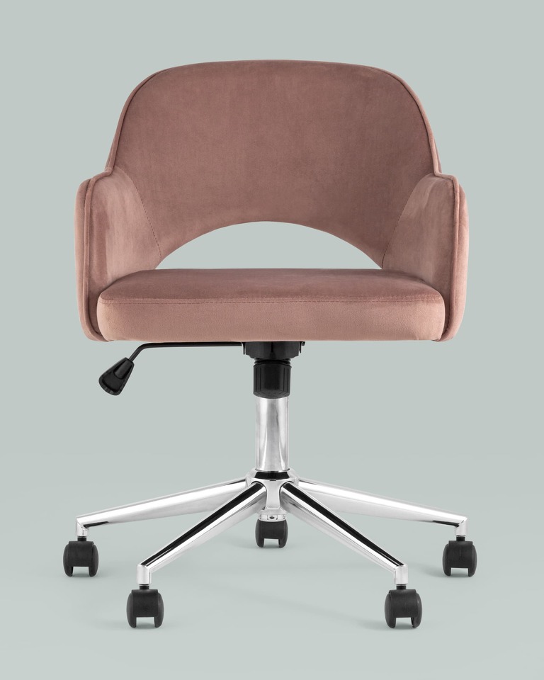 Фото №10  Кресло Кресло компьютерное Кларк велюр розовый