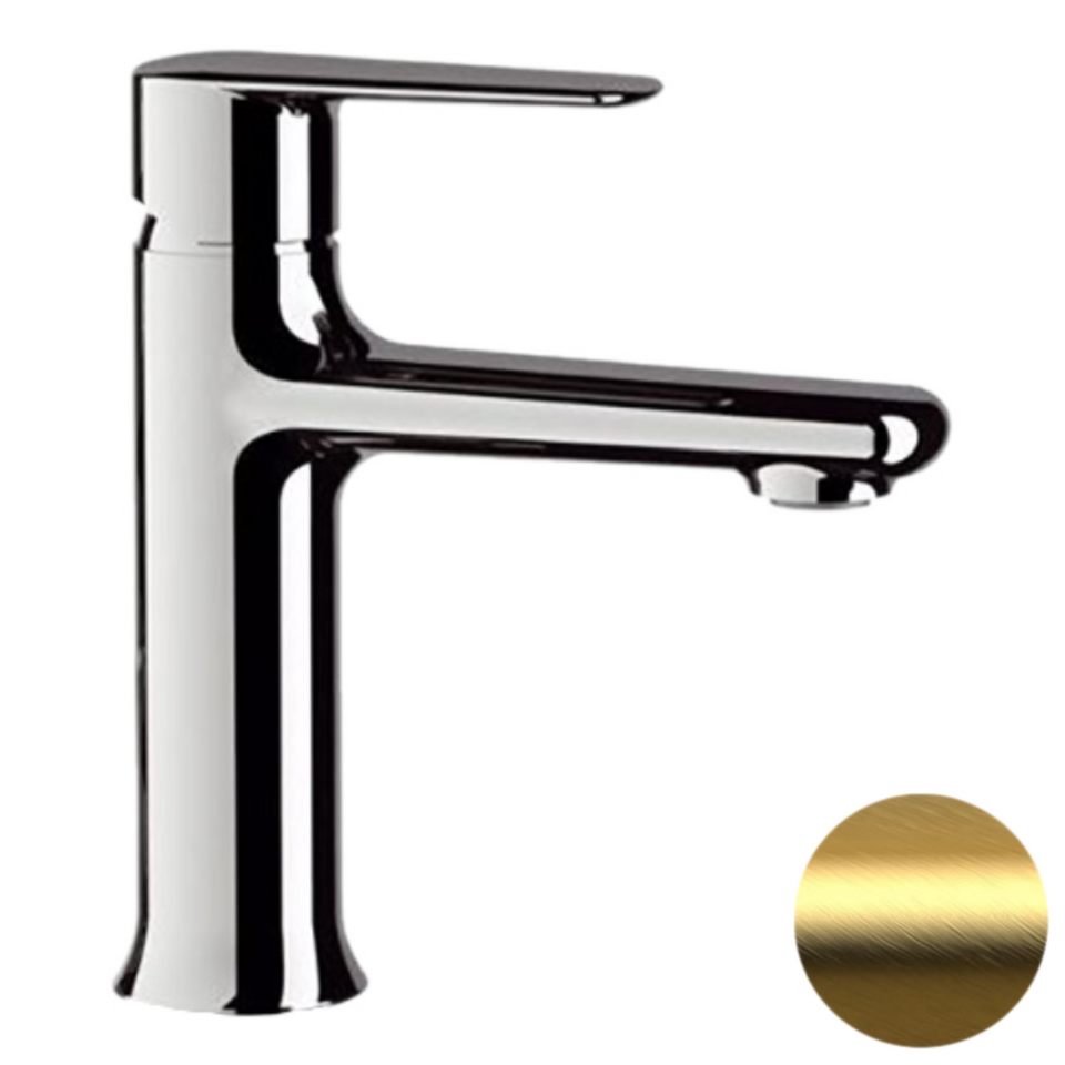 Фото №2  Смеситель для раковины Remer Vanity V12BG, золото брашированное