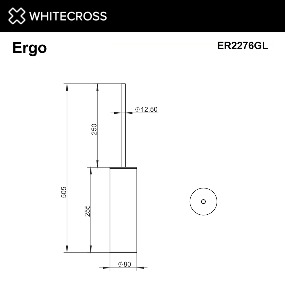 Фото №2  Ершик напольный WHITECROSS Ergo ER2276GL (золото)
