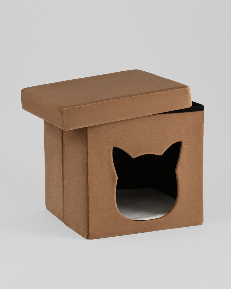 Фото №6  Пуф складной с ящиком Store Pet коричневый