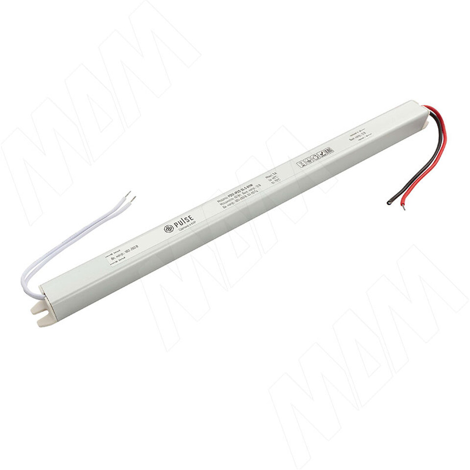 Фото №3  PULSE СЛИМ Блок питания AC-230/DC-12V, сверхтонкий, IP20, 60W, SLIM (PS12-IP20-SL-S-60W)