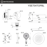 Превью фото №3  Система для душа скрытого монтажа WHITECROSS Y YSET04TOPBL (черный мат)
