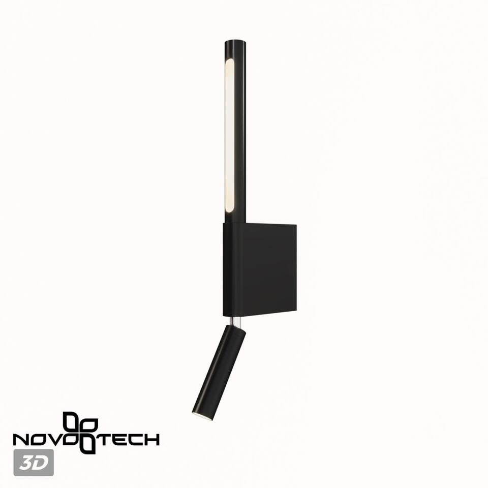 Фото №10  NOVOTECH 359436 OVER NT24 292 черный Светильник настенный с выключателем IP20 LED 5W+3W 220-240V 3000K 320Лм FERMO