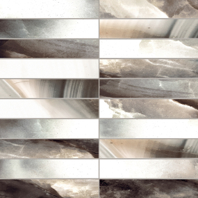 Фото REX Мозаика ALABASTRI FUME' MOSAICO LAP 3X15 RET 30x30