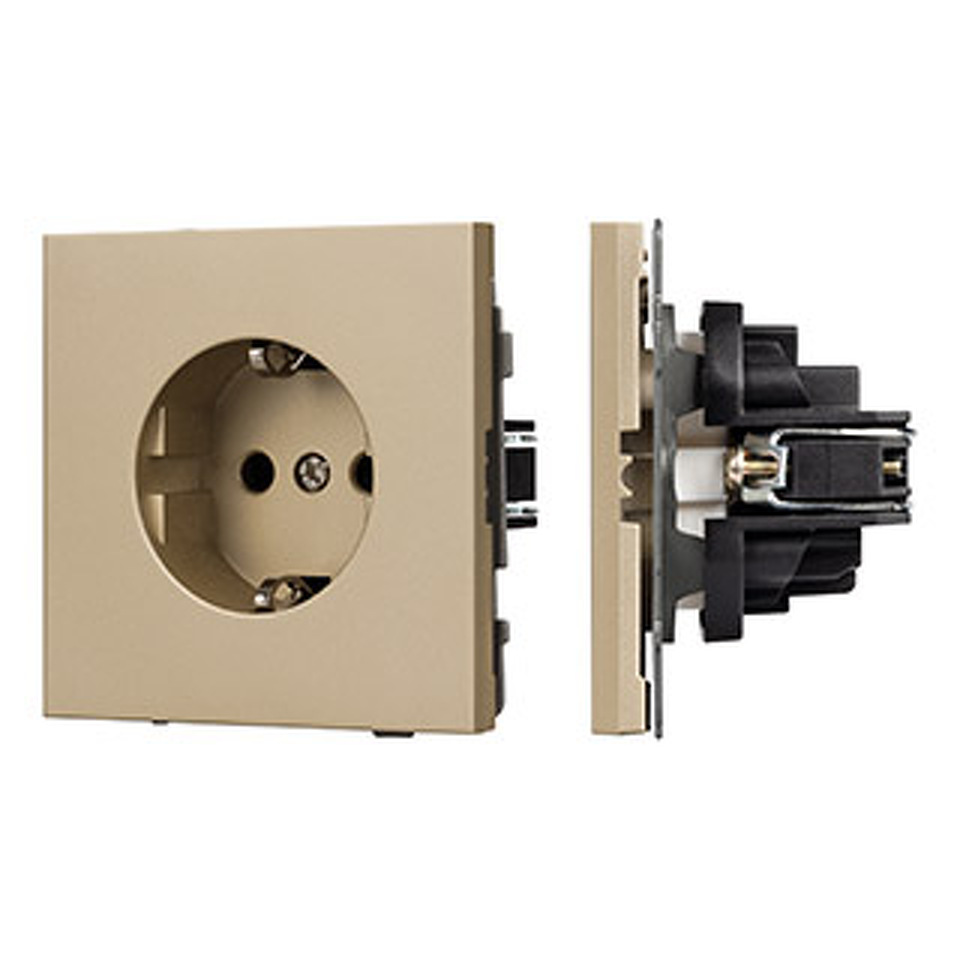 Фото №1  Розетка Arlight Механизм электрической розетки SCT-TENDO-MEU1-SFPL-GD (230V, 16A) ( Матовый песочный)